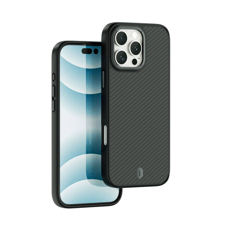 Wiwu DCC-205 iPhone 16 Pro Max M-safe Şarj Özellikli Aramid Fiber Tasarım Kevlar Kılıf Wiwu DCC-205 iPhone 16 Pro Max M-safe Şarj Özellikli Aramid Fiber Tasarım Kevlar Kılıf